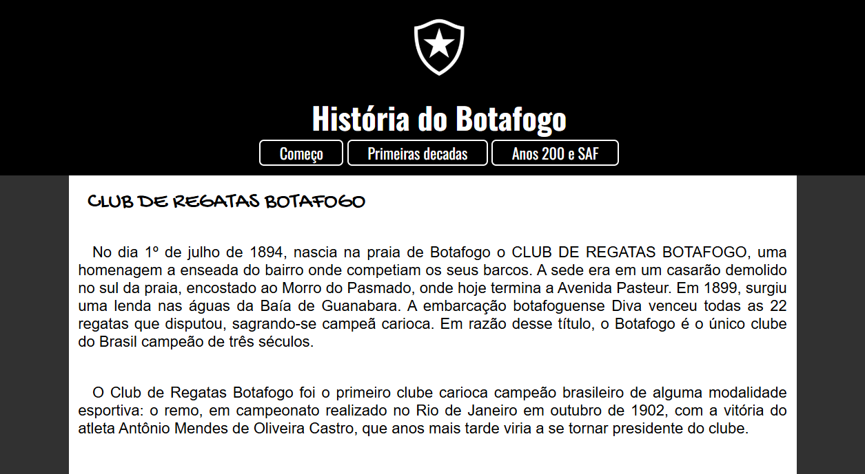 Imagem do projeto História do Botafogo