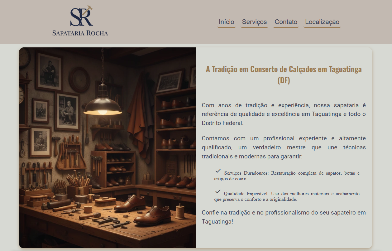 Imagem do site da sapataria rocha